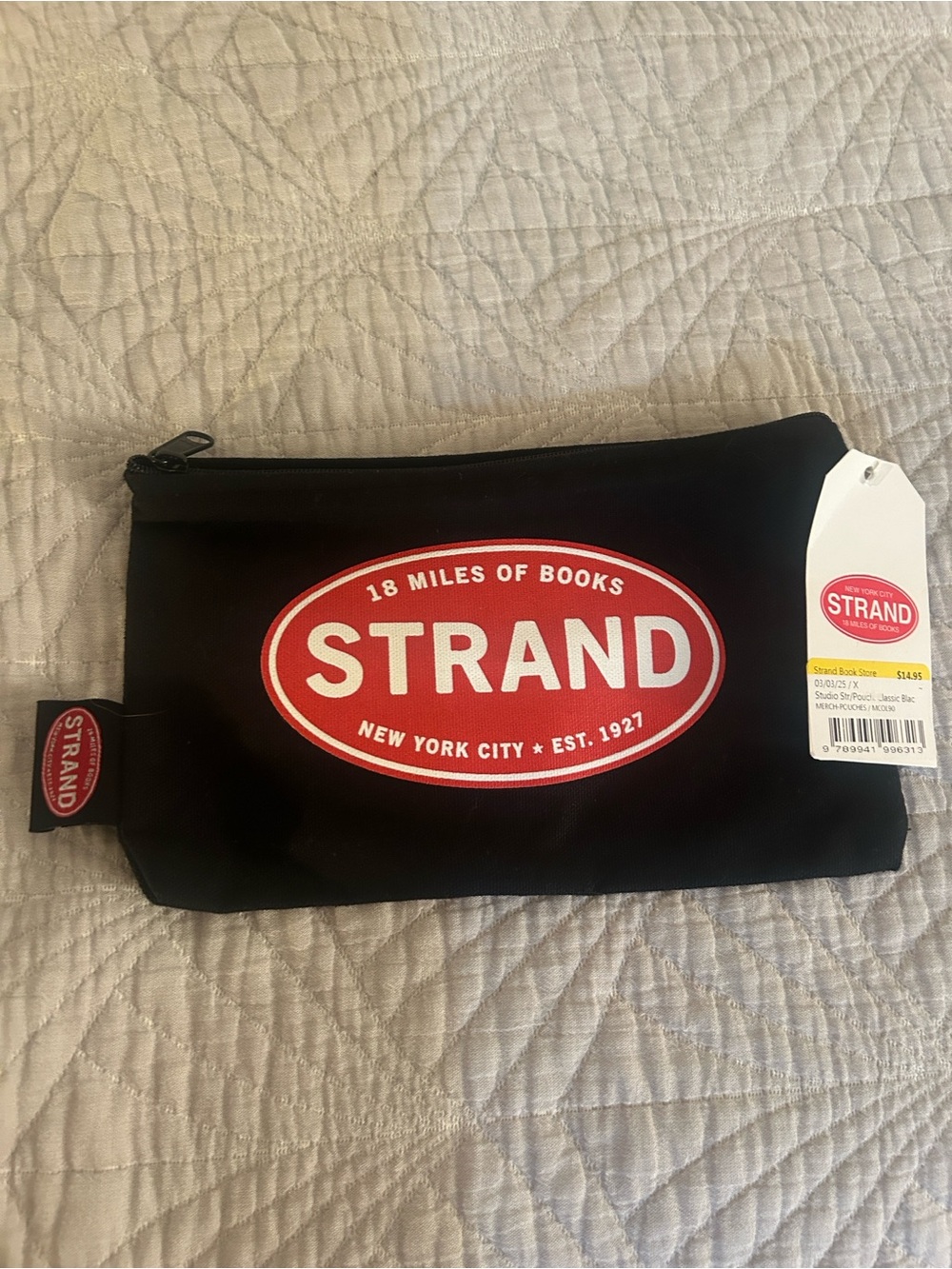 Strand New York City Black Pouch with Red Logo NWT